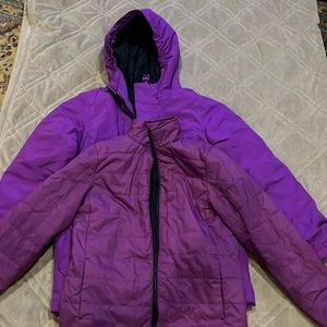 Lands’End 3 in 1 winter coat EUC purple size medium 10-12